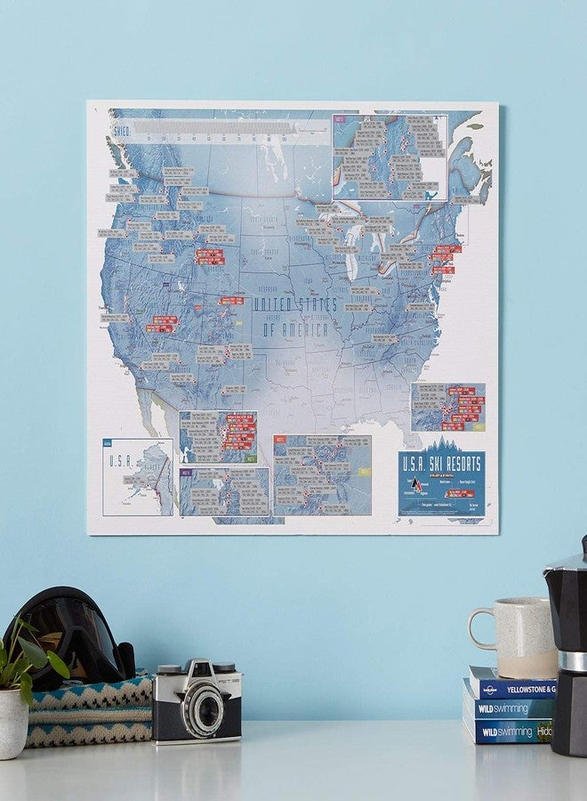 Maps International - Scratch Off USA Map Skiing Print - 17 x 22 inches - Image 2