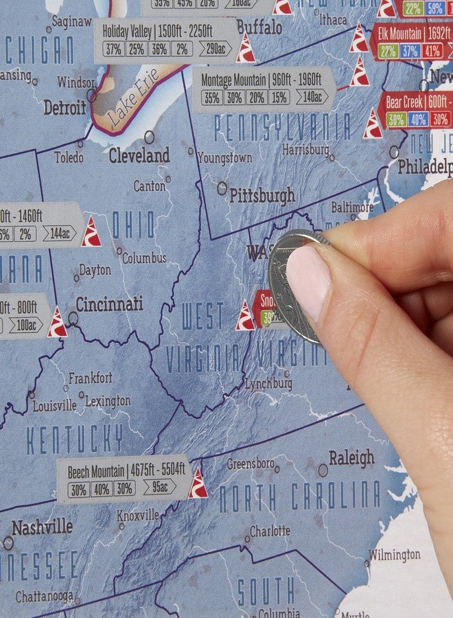 Maps International - Scratch Off USA Map Skiing Print - 17 x 22 inches - Image 3