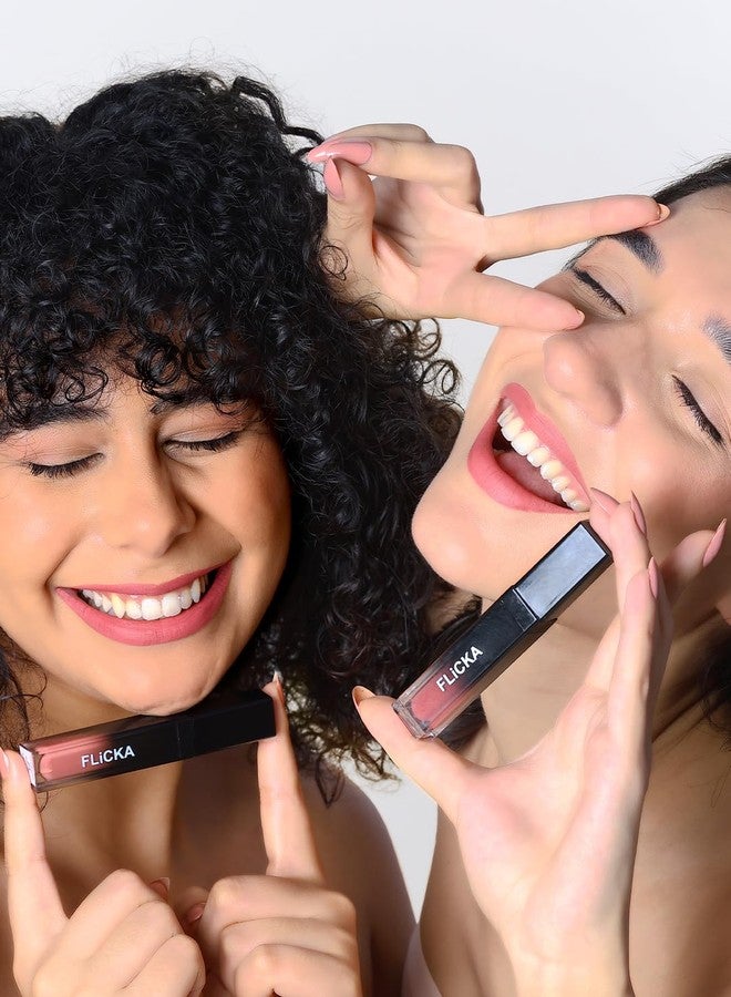 FLiCKA Set and Attack Liquid Matte Lipstick For Women| Transfer Proof, Smudge Proof, Non-Sticky, Creamy Lightweight Lipstick For Women, 24 Rush Crush, 7ml - Image 4