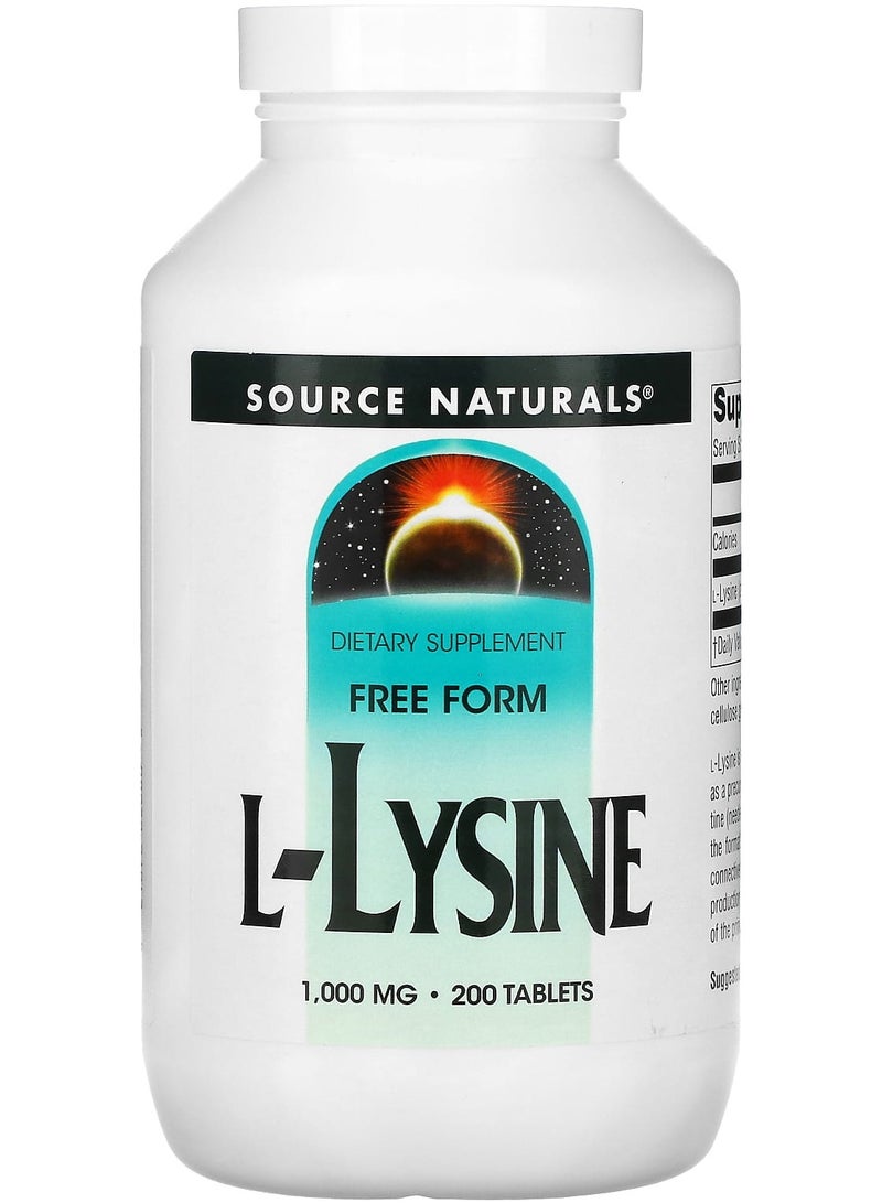 L-Lysine, 1,000 mg, 200 Tablets