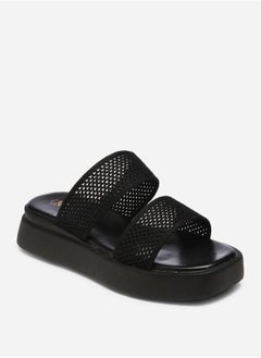 GNIST Textured Double Strap Flatform Sandals by Styli  - Image 1