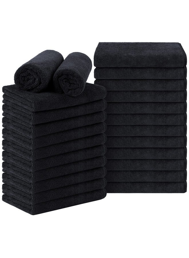 Orighty Black Salon Towel, Pack of 24(Not Bleach Proof, 16 x 27 Inches) Super Soft and Absorbent Microfiber Hair Salon Towels for Salon, Hand, Gym, Bath, Spa and Home Hair Care - Image 1