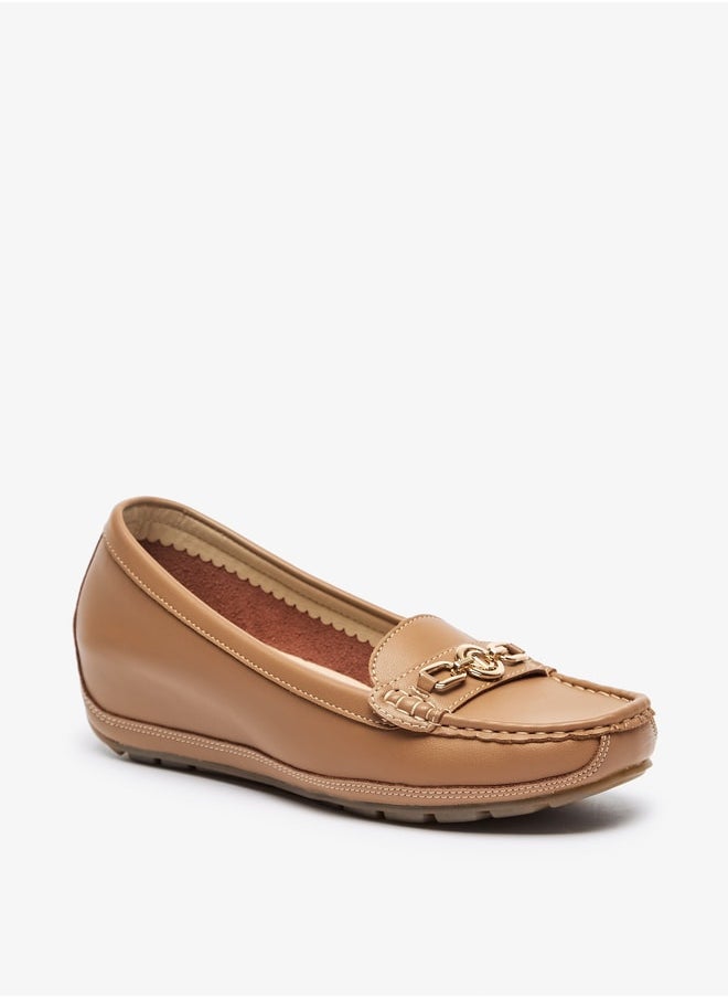 Le Confort Women Metal Accent Loafers with Wedge Heels  - Image 1
