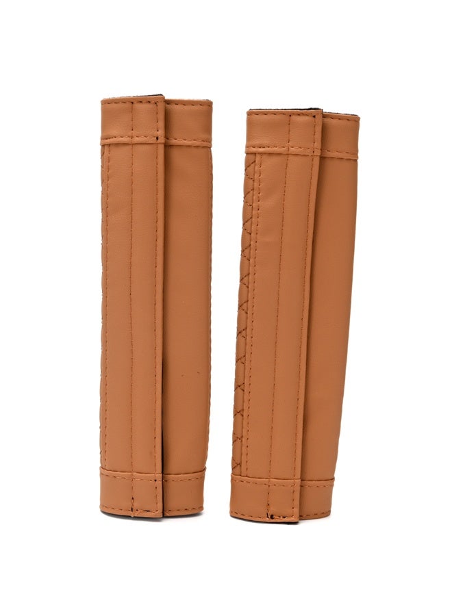 LAWAZIM 2-Piece Seat Belt Cover - Universal Soft Comfortable Shoulder Strap Harness Pads Cushion for Adults, Leather Seat Belt Protectors for Driving Comfort - Ideal for Cars, SUVs, Daily Use - Image 3