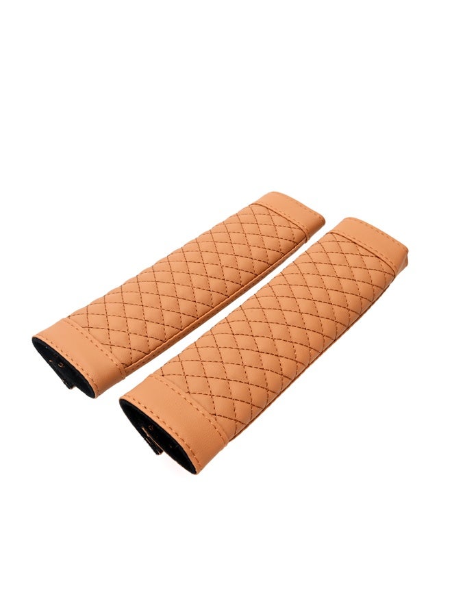 LAWAZIM 2-Piece Seat Belt Cover - Universal Soft Comfortable Shoulder Strap Harness Pads Cushion for Adults, Leather Seat Belt Protectors for Driving Comfort - Ideal for Cars, SUVs, Daily Use - Image 1