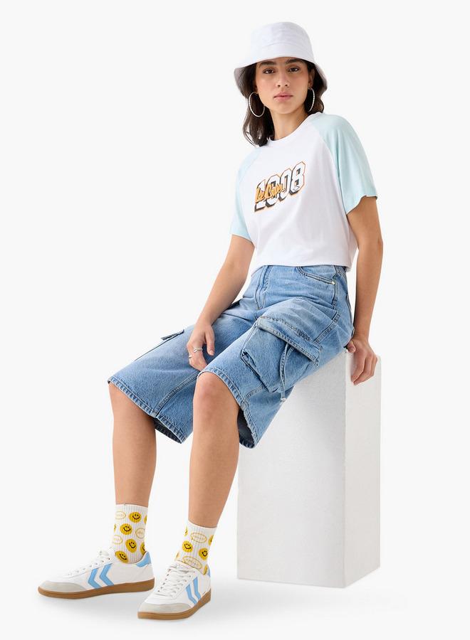 لي كوبر تيشيرت لي كوبر مطبوع بياقة دائرية وأكمام راجلان - Image 2