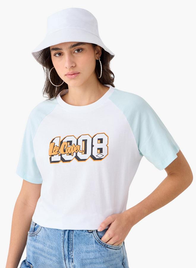 لي كوبر تيشيرت لي كوبر مطبوع بياقة دائرية وأكمام راجلان - Image 1