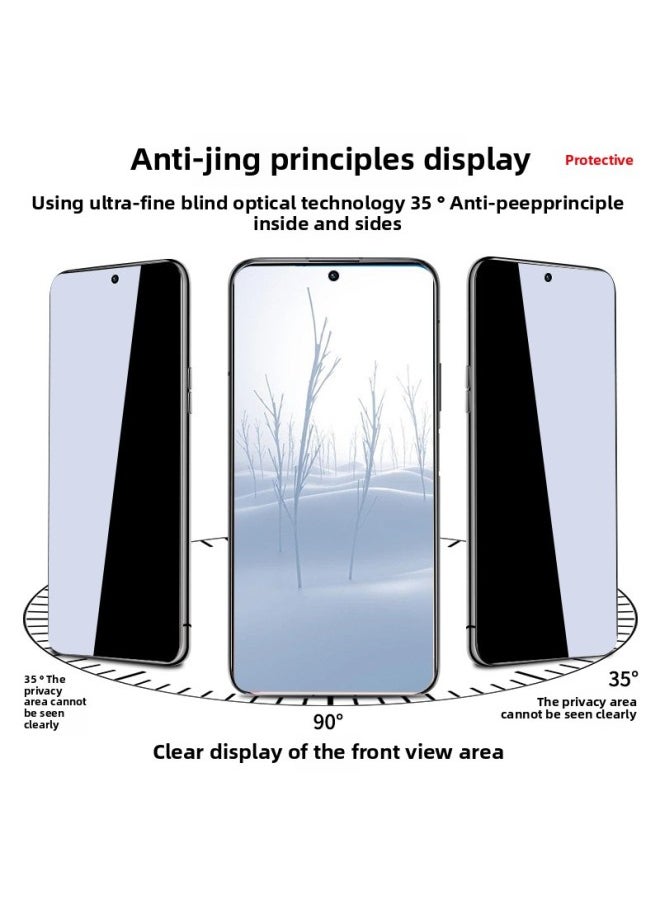 Generic Anti-vivox70 Anti-Peep Film Fingerprint Anti-Drop Full-Covered Anti-Peep Screen Tempered Film With No White Edge For Vovx70t Hand-Colour:[full Screen Diamond Film★Boundless Vision】enhanced High Definition★3-pack-Size:vivo X70  - Image 2