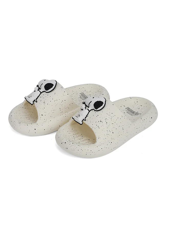 UrbanHaul UrbanHaul Boys Peanuts Snoopy Print Slip on Sliders For Kids Suitable for Daily Use :- White