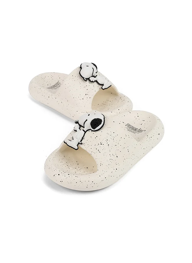 UrbanHaul UrbanHaul Boys Peanuts Snoopy Print Slip on Sliders For Kids Suitable for Daily Use :- White