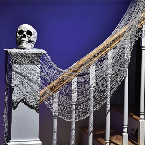 Amscan Halloween Creepy Gray Gauze Cloth - 60" x 30" (1 Count) - Perfect Indoor Hanging Decor for Spooky Atmosphere - Image 2