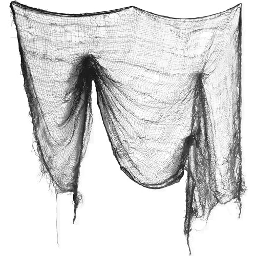 Amscan Halloween Creepy Gray Gauze Cloth - 60" x 30" (1 Count) - Perfect Indoor Hanging Decor for Spooky Atmosphere - Image 1