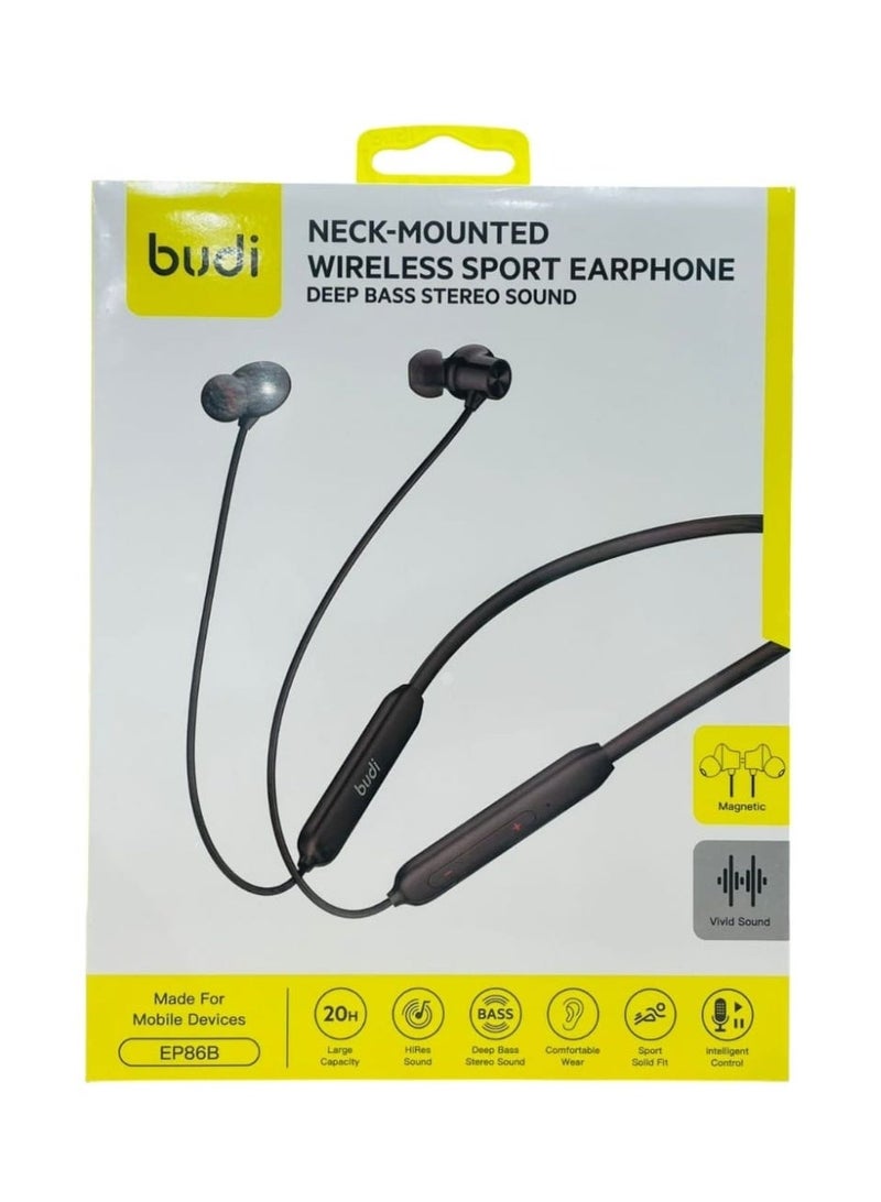 budi Wireless Sport Headphone Deep Bass Stereo Sound Up to 20 Hours of Battery Life Comfortable Wear and Sport Sold Fit - Image 5