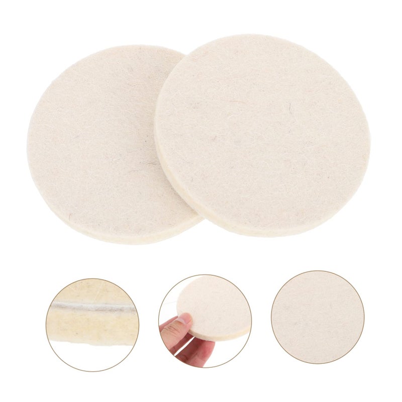 2Pcs High Density Wool Polishing Wheel Flock Pad Set 10X10CM For Automotive Furniture Restoration - Image 5