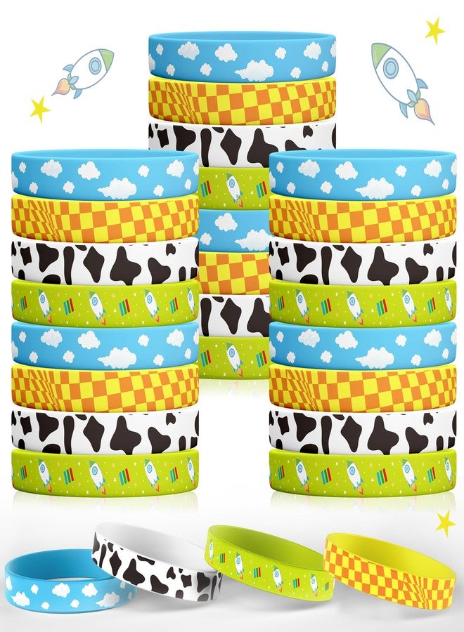 CHENRINDECO Cartoon Story Silicone Bracelets 36Pcs Cow Pattern Birthday Party Bracelets for Toy Themed Birthday Favors Party Supplies - Image 1