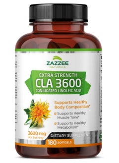Zazzee High Potency CLA 3600, 180 Softgels 3600 mg per Serving Conjugated Linoleic Acid from Safflower Oil Concentrated and Standardized 60 Day Supply
