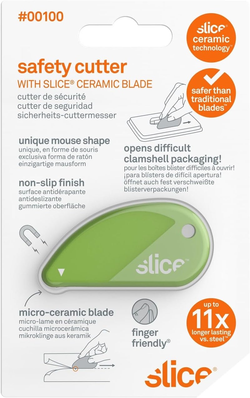 Slice 00100 Ceramic Blade Safety Cutter, Opens Clamshell Packaging, Coupon Cutter, Trim Photos, Scrapbooking, Fits Keychain, Green - Image 2
