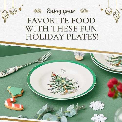 Spode 7.25" Salad Plate - Christmas Tree Design | Stoneware - Dishwasher, Microwave, Freezer Safe | Holiday Dinnerware Décor - Gifting Ideas, Gathering Serveware - Round Serving Dish - Image 5