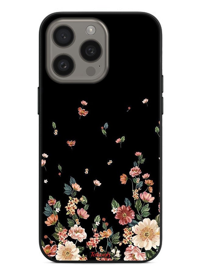 Tolwak غطاء حماية آبل آيفون 15 برو ماكس مزخرف بزهور صغيرة في الأسفل - Image 2