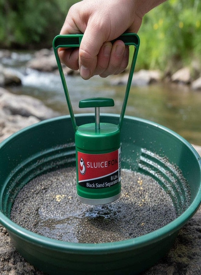 Sluice Fox Magnetic Pickup Tool; Black Sand Gold Separator; Hand held Gold Prospecting Tool; Essential Tool for Gold panning kit; Separating Gold from Pay Dirt - Choose Your Size! 8 lb Green - Image 4