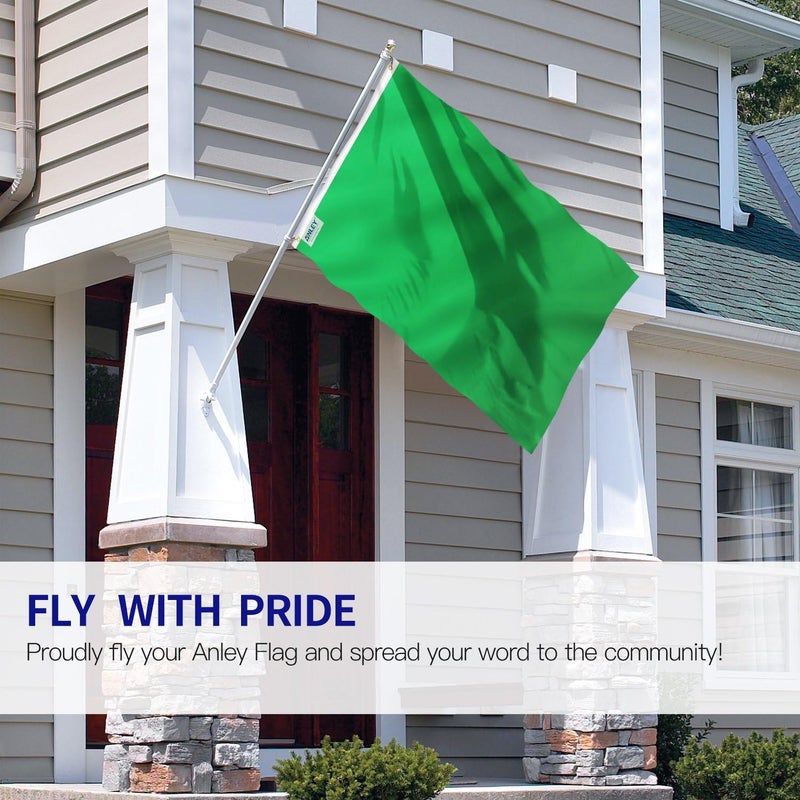 Anley Fly Breeze 3x5 Foot Solid Green Flag - Vivid Color and Fade Proof - Canvas Header and Double Stitched - Plain Green Flags Polyester with Brass Grommets 3 X 5 Ft - Image 2