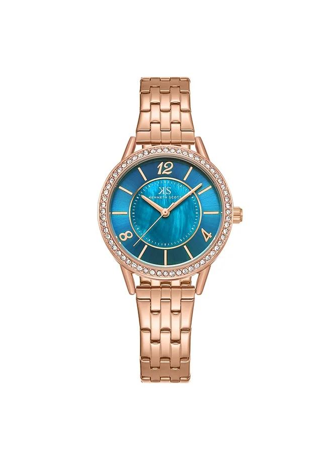 كينيث سكوت Kenneth Scott K23537-RBKMN Women Analog Display Watch & Stainless Steel Strap Rose Gold