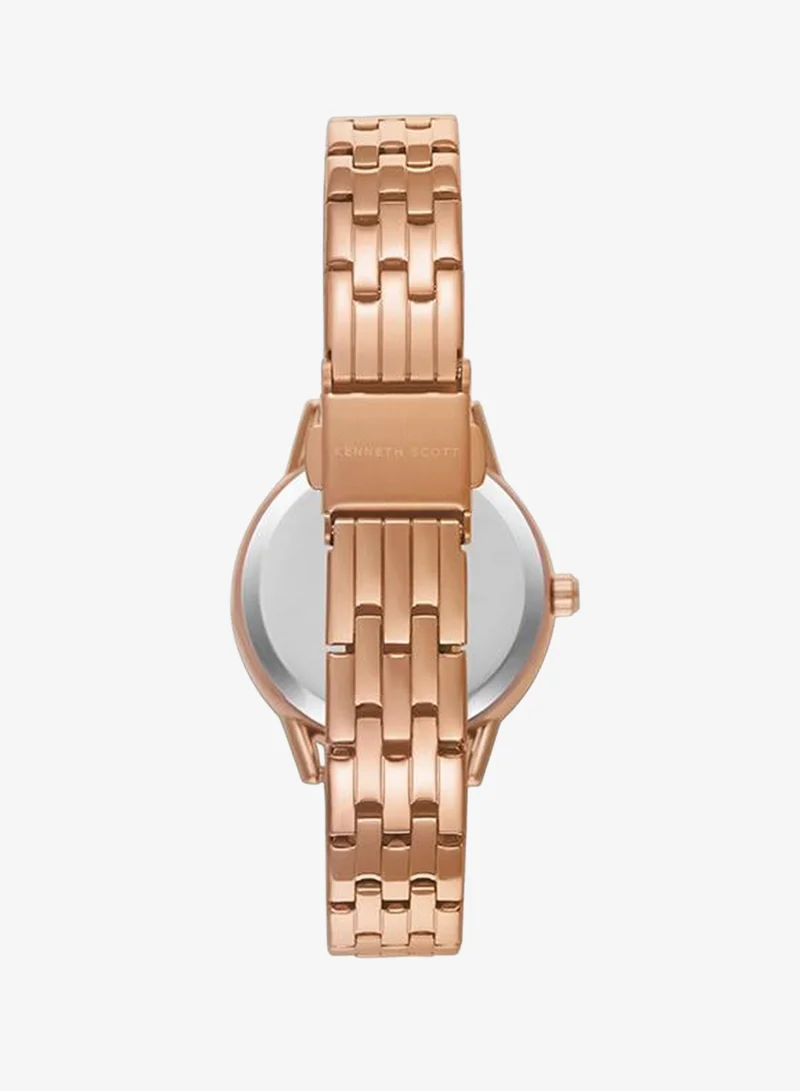 Kenneth Scott Blue Kenneth Scott Women's PC21 Movement Watch, Analog Display and Stainless Steel Strap - K23537-RBKMN, Rose Gold for Women | Best Price UAE