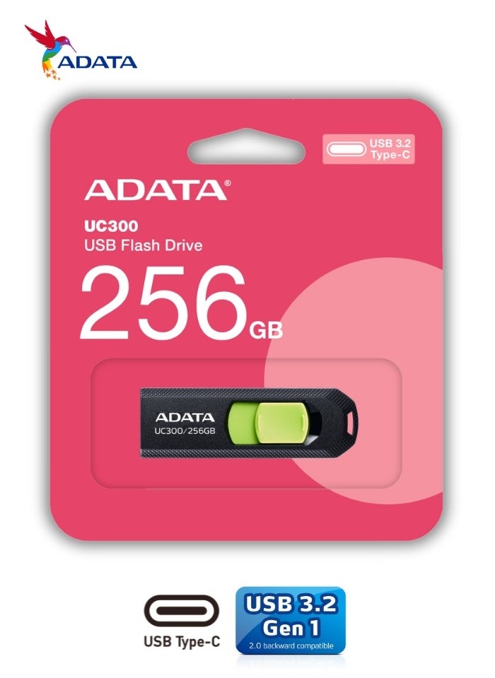 أداتا - محرك أقراص فلاش ADATA UC300 سعة 256 جيجابايت USB 3.2 من النوع C | نقل بيانات خفيف الوزن وسريع - Image 1