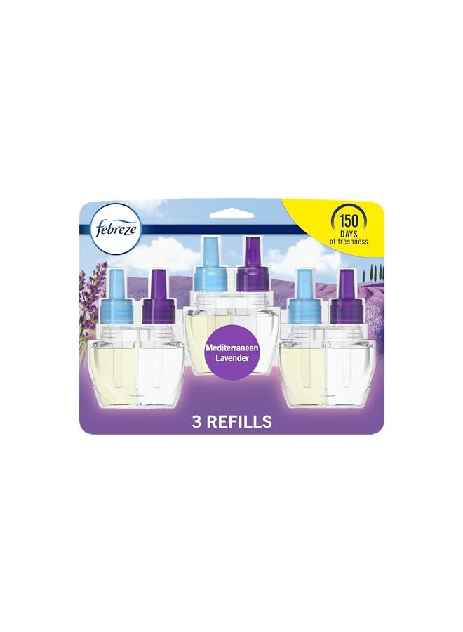 febreze Febreze Odor-Fighting Fade Defy PLUG Air Freshener Refill, Mediterranean Lavender, (3) .87 fl. oz. Oil Refills - Image 1