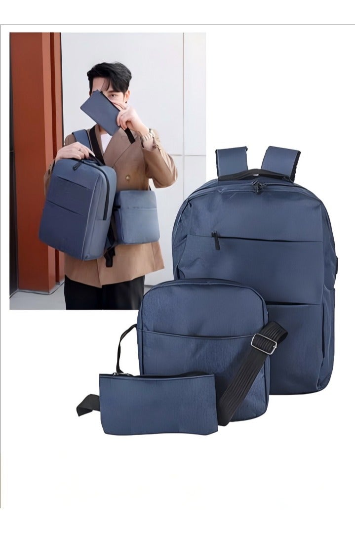 3 Pieces Travel Laptop Backpack, Business Anti Theft Slim Durable Computer Backpack with USB Charging Port, Water Resistant College School Laptop Backpack, Leisure, Work, Travel Backpack Gifts for Men & Women Fits 15 Inch Notebook  - Image 1