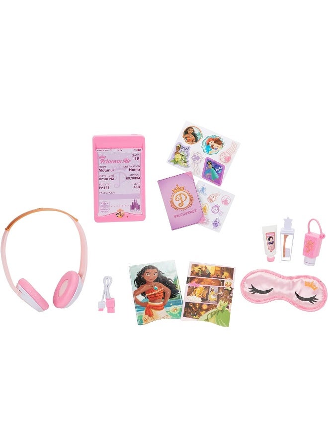 Disney Princess Style Deluxe Suitcase Set | Realistic Design | Travel Accessories | Pretend Play | Role Play | Gift for Girls | "Plug And Play" Cord That Connects To A Play Tablet Or Headphones - Image 3