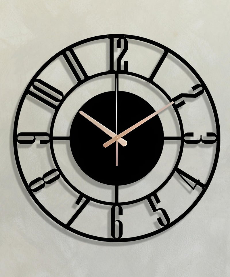 vissera Designer Metal Wall Clock for Living Room | Latest Antique Stylish Fancy Decorative Big Size Wall Watch for Bedroom, Office, Kitchen, Dining, Hall and Décor - Image 1
