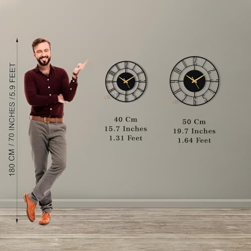 vissera Designer Metal Wall Clock for Living Room | Latest Antique Stylish Fancy Decorative Big Size Wall Watch for Bedroom, Office, Kitchen, Dining, Hall and Décor - Image 4