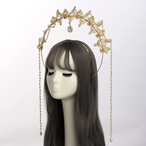 BLESSUME Halo Crown Mary Goddess Headband Women's Halloween Costume Goddess Headpiece (Style 14) - Image 3