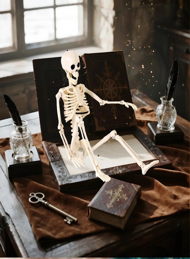 Feir 16" Skeletons Halloween Decorations - 5PCS Posable Full Body Skeletons with Movable Joints, Realistic Props for Outdoor Yard, Haunted House, Party & Indoor Halloween Decor - Image 4