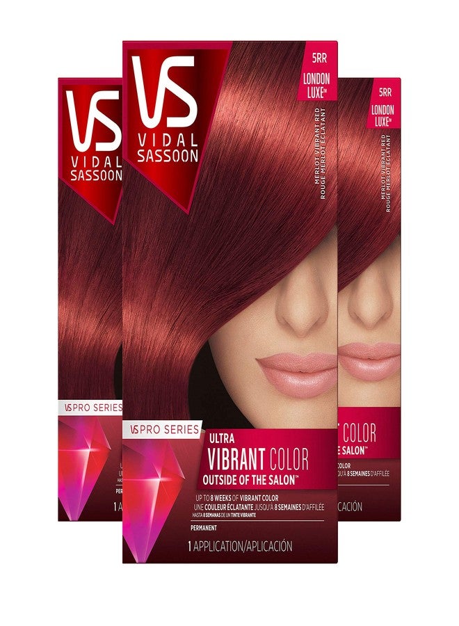Vidal Sassoon Pro Series Permanent Hair Dye, 5RR Medium Vibrant Red Hair Color, Pack of 3 - Image 1