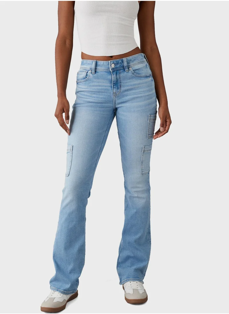 American Eagle Low Waist Straight Fit Flared Jeans
