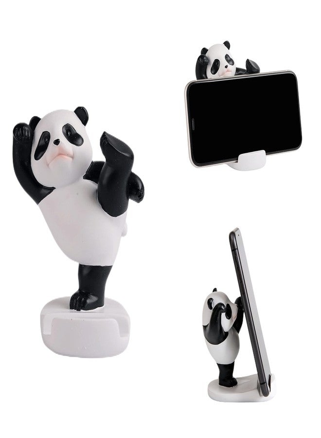 Stellar Panda Kawaii Phone Stand for Desk,Adjustable Compatible with Smartphones and Tablets,Cute Panda Smartphone Stand,Kawaii Room Decor Aesthetic (Black) - Image 1