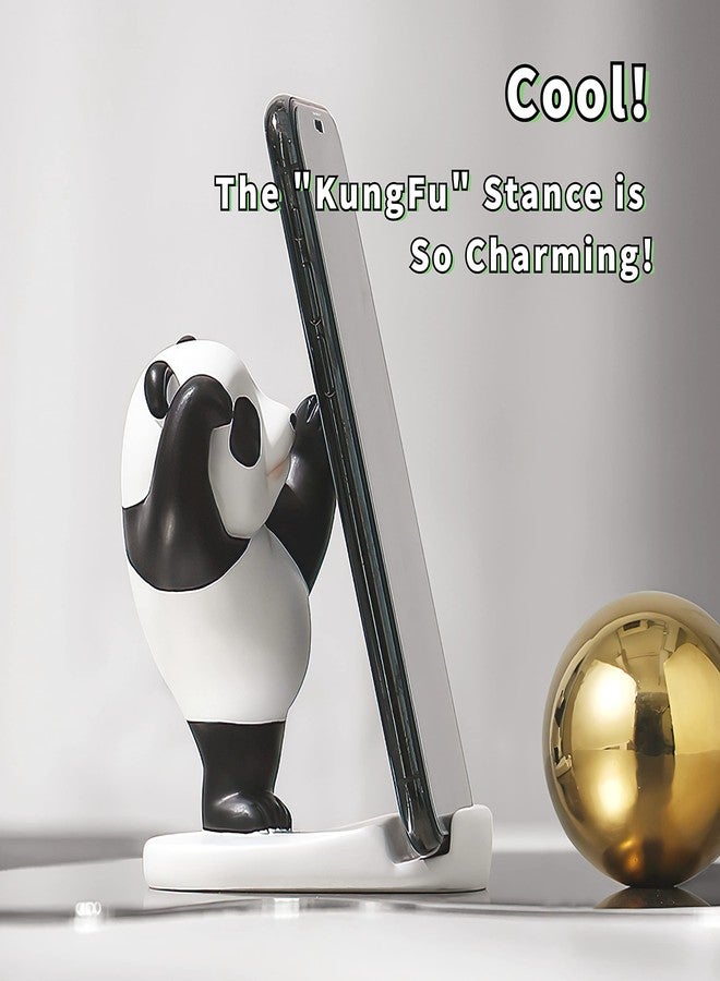 Stellar Panda Kawaii Phone Stand for Desk,Adjustable Compatible with Smartphones and Tablets,Cute Panda Smartphone Stand,Kawaii Room Decor Aesthetic (Black) - Image 2