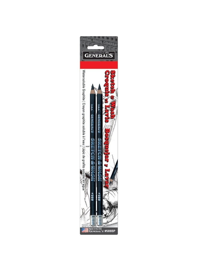 General's General Pencil 588GP Sketch and Wash Pencils,Graphite, 12-Pack