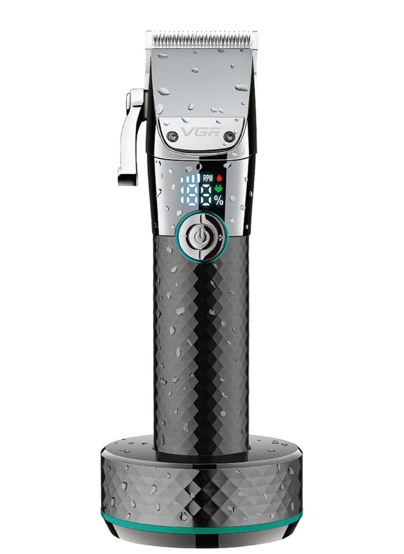 Generic VGR V-682 Clipper Beard and Moustache Hair Trimmer - Professional Rechargeable Cordless Cutting Machine Includes Guide Combs, Long Lasting Battery Ideal for Barber, Home and Barber Shop  - Image 2