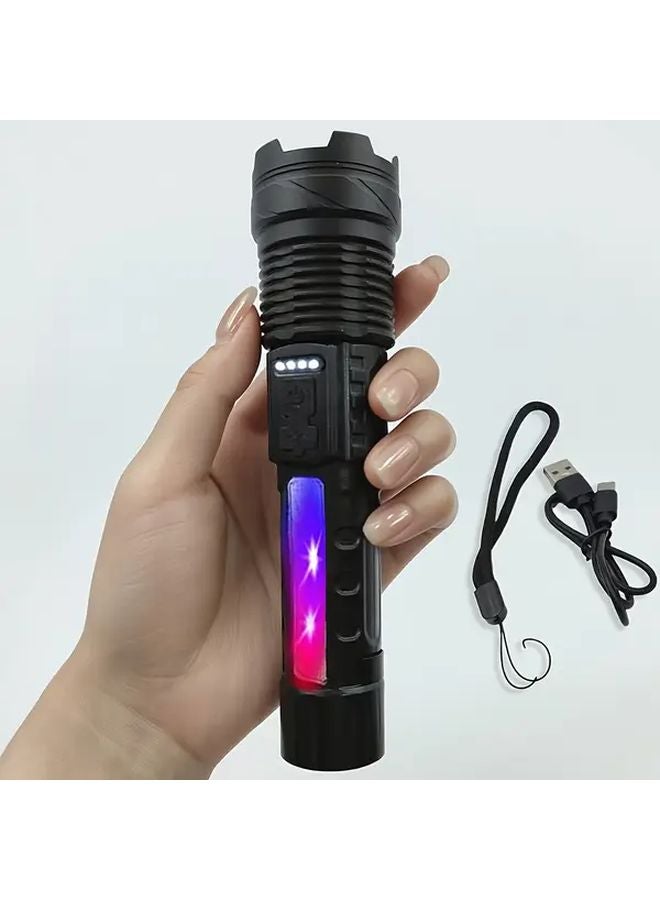 AQL 1PC Aluminum Alloy Head Flashlight 2000 Lumens USB Rechargeable 7 Modes Emergency Light - Image 1