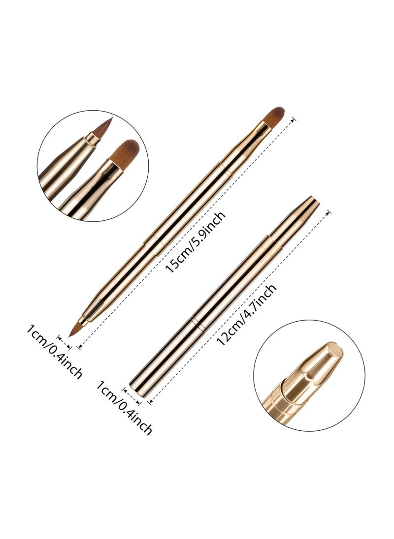 Generic - Retractable Dual-End Lip and Concealer Brush Set - 3 Portable Makeup Applicators for Lipstick, Eyeshadow, and Foundation - Perfect for On-the-Go Touch-Ups! - Image 1