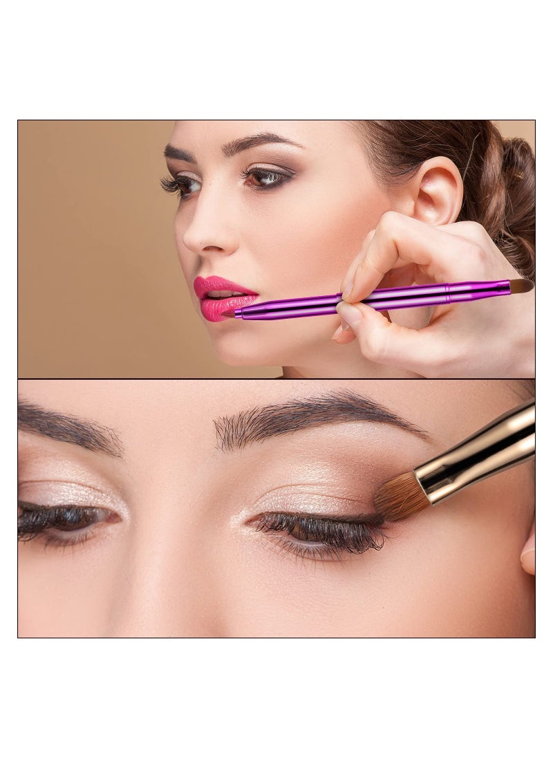 Generic - Retractable Dual-End Lip and Concealer Brush Set - 3 Portable Makeup Applicators for Lipstick, Eyeshadow, and Foundation - Perfect for On-the-Go Touch-Ups! - Image 1
