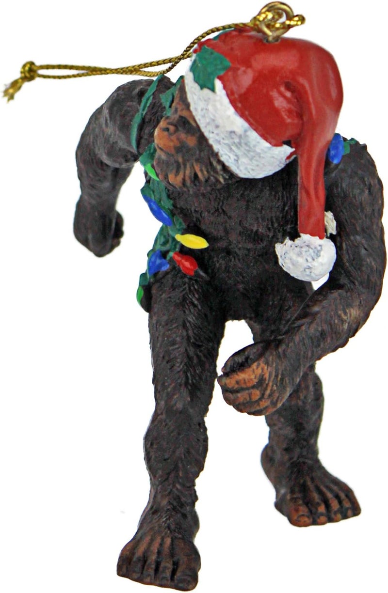 Design Toscano Bigfoot the Holiday Yeti with Santa Hat Funny Christmas Tree Ornament - Image 2