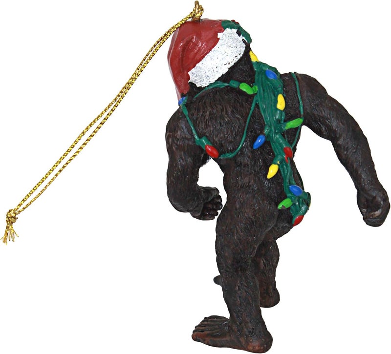 Design Toscano Bigfoot the Holiday Yeti with Santa Hat Funny Christmas Tree Ornament - Image 3