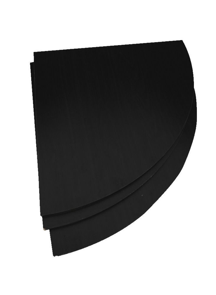 MARGOUN رف جدار زاوية عائمة 3 قطع رف كتب مثلث ديكور المنزل 3 طبقات عرض منظم 25 سم أسود - Image 4