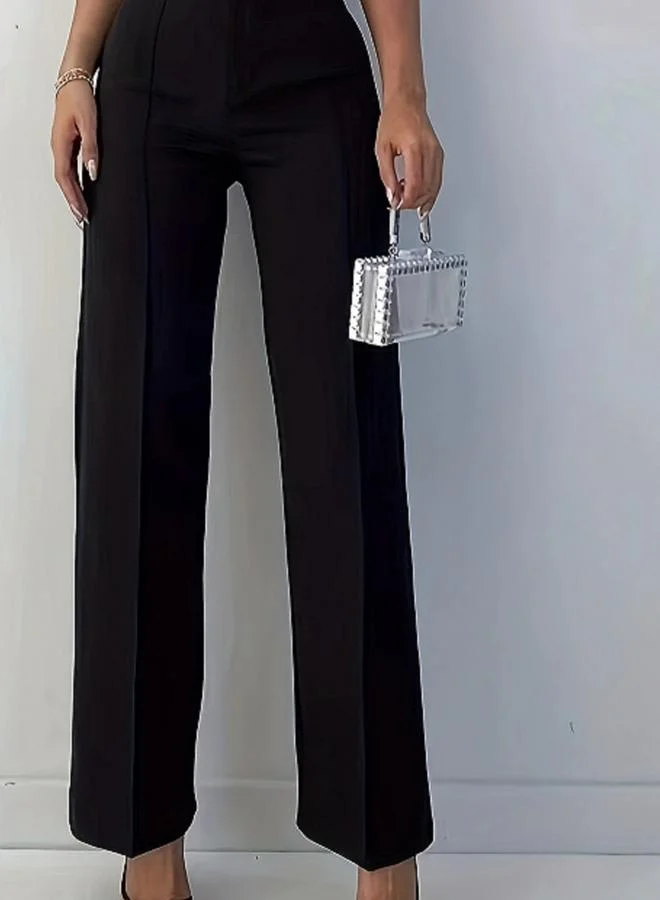 تايك تو بنطال مستقيم بلون سادة