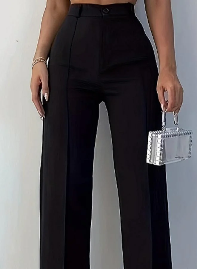 تايك تو بنطال مستقيم بلون سادة