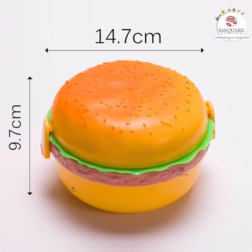 S4SQUARE ENTERPRISE ® Burger Tiffin Box for Kids Lunch - Big 3 Tier | Kids Lunch Box for School for Boys & Girls | Burger Tiffin Box for Sandwich Box Snacks | Lunch Box for School Girls - Image 5